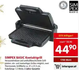 Interspar Simpex basic kontaktgrill Angebot