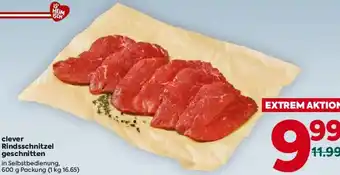 Clever Rindsschnitzel geschnitten