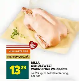 Billa Genusswelt waldviertler weideente Angebot