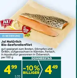 Billa Ja! natürlich bio-seeforellenfilet Angebot