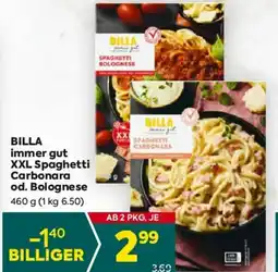 Billa Billa immer gut xxl spaghetti carbonara Angebot