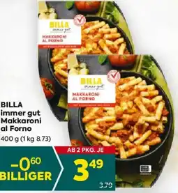 Billa Billa immer gut makkaroni al Forno Angebot