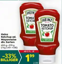Billa Heinz Ketchup od. Mayonnaise Angebot