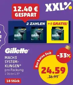 PENNY Gillette mach3 system- klingen Angebot