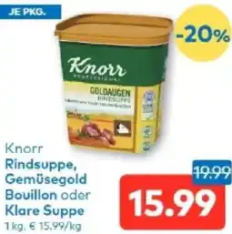 T&G Knorr Rindsuppe, Gemüsegold Bouillon oder Klare Suppe Angebot