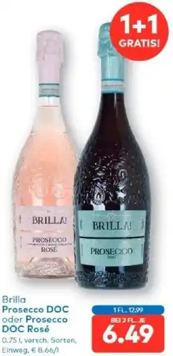 T&G Brilla Prosecco DOC oder Prosecco DOC Rosé Angebot