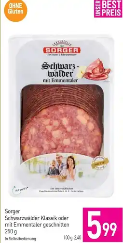 Sutterlüty Sorger Schwarzwälder Klassik oder mit Emmentaler geschnitten Angebot