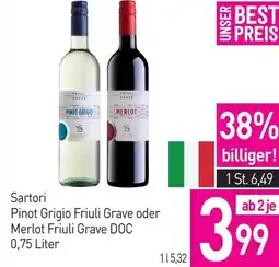 Sutterlüty Sartori Pinot Grigio Friuli Grave oder Merlot Friuli Grave DOC Angebot