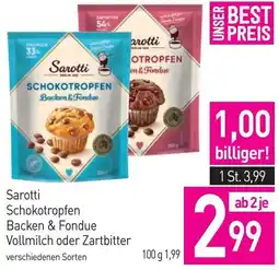 Sutterlüty Sarotti Schokotropfen Backen & Fondue Vollmilch oder Zartbitter Angebot