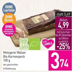 Sutterlüty Metzgerei Walser Bio Karreespeck Angebot