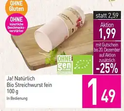 Sutterlüty Ja! Natürlich Bio Streichwurst fein Angebot