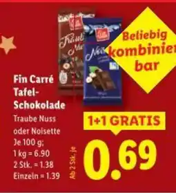 Lidl Fin Carré Tafel- Schokolade Angebot