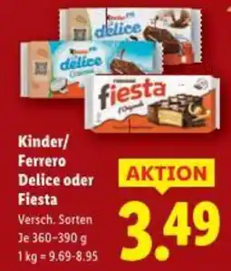 Lidl Kinder/ ferrero delice oder fiesta Angebot