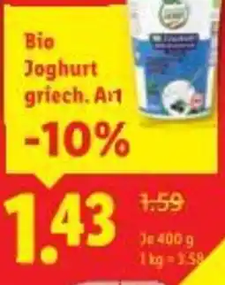 Lidl Bio Joghurt griech. Art Angebot