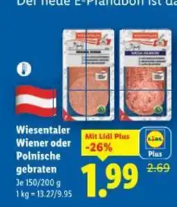 Lidl Wiesentaler wiener oder polnische gebraten Angebot