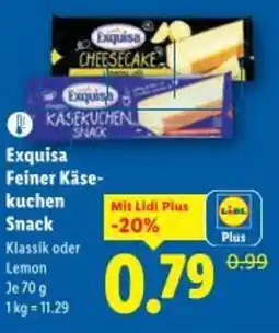 Lidl Exquisa feiner käse- kuchen snack Angebot