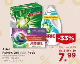 Unimarkt Ariel Pulver, Gel oder Pods Angebot