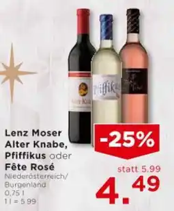 Unimarkt Lenz Moser Alter Knabe, Pfiffikus oder Fête Rosé Angebot