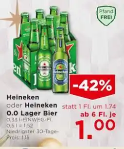 Unimarkt Heineken oder Heineken 0.0 Lager Bier Angebot