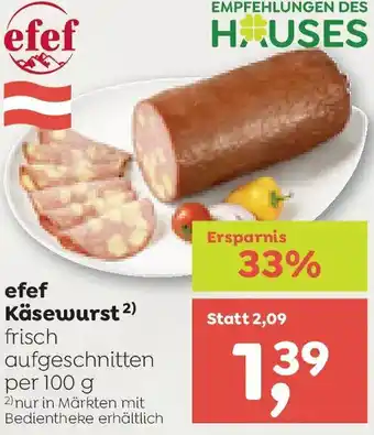 ADEG efef Käsewurst Angebot