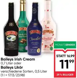 Maximarkt Baileys Irish Cream oder Baileys Likör Angebot