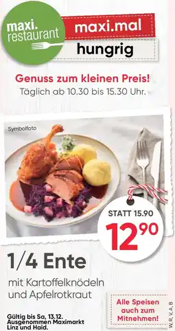 Maximarkt 1/4 Ente Angebot