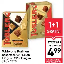Maximarkt Toblerone Pralinen Assorted oder Milch Angebot