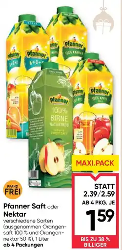 Maximarkt Pfanner Saft oder Nektar Angebot