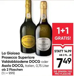 Maximarkt La Gioiosa Prosecco Superiore Valdobbiadene DOCG oder Asolo Angebot