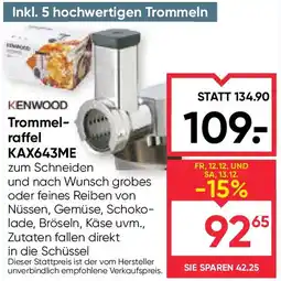 Maximarkt KENWOOD Trommel- raffel KAX643ME Angebot