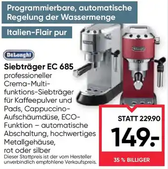 Maximarkt Siebträger EC 685 Angebot