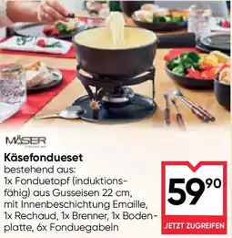Maximarkt MÄSER Käsefondueset Angebot