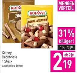 Sutterlüty Kotanyi Backbriefe Angebot