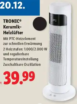 Lidl TRONIC Keramik- Heizlüfter Angebot