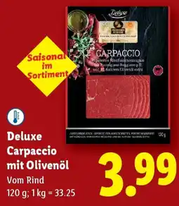 Lidl Deluxe carpaccio mit olivenöl Angebot