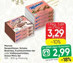 SPAR Gourmet Manner Neapolitaner, Schoko Brownies, Fruchtschnitten 4er oder Vollkornschnitten, Angebot