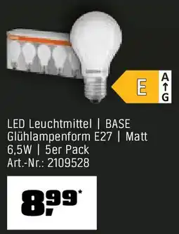 OBI LED Leuchtmittel | BASE Glühlampenform E27 Angebot