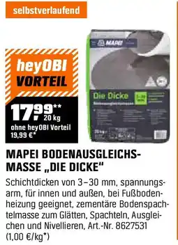 OBI Mapei bodenausgleichs- masse die dicke Angebot