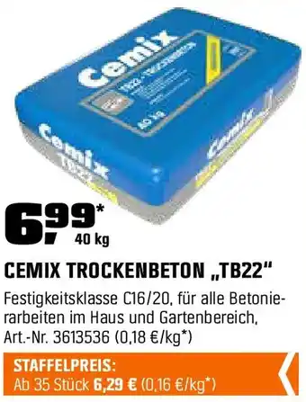 OBI Cemix trockenbeton tb22 Angebot