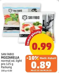 PENNY San fabio mozzarella normal od. light Angebot