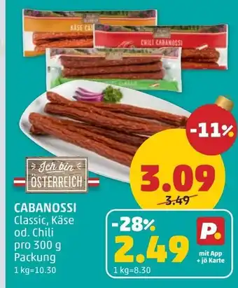 PENNY Cabanossi classic, käse od. chili Angebot