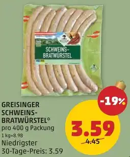 PENNY Greisinger schweins- bratwurstel Angebot