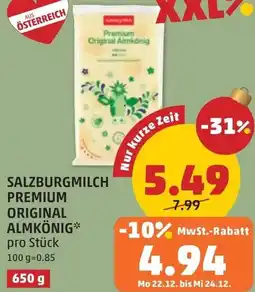 PENNY Salzburgmilch premium original almkönig Angebot