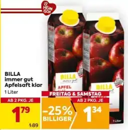 Billa BILLA immer gut Apfelsaft klar Angebot
