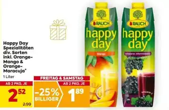 Happy Day Spezialitäten div. Sorten inkl. Orange- Mango & Orange- Maracuja