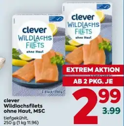 Billa clever Wildlachsfilets ohne Haut, MSC Angebot