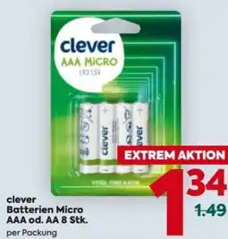 Billa clever Batterien Micro AAA od. AA 8 Stk. Angebot