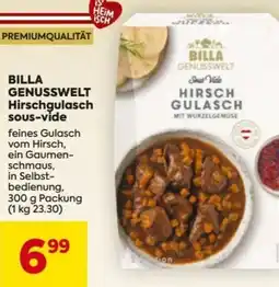 Billa BILLA GENUSSWELT Hirschgulasch sous-vide Angebot
