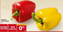 Billa Paprika rot od. gelb Angebot