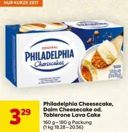 Billa Philadelphia Cheesecake, Daim Cheesecake od. Toblerone Lava Cake Angebot